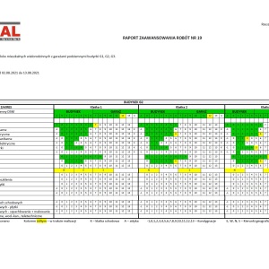 Raport zaawansowania prac